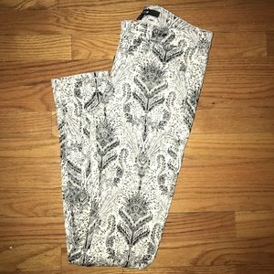 White Joe’s Jeans with black patterns